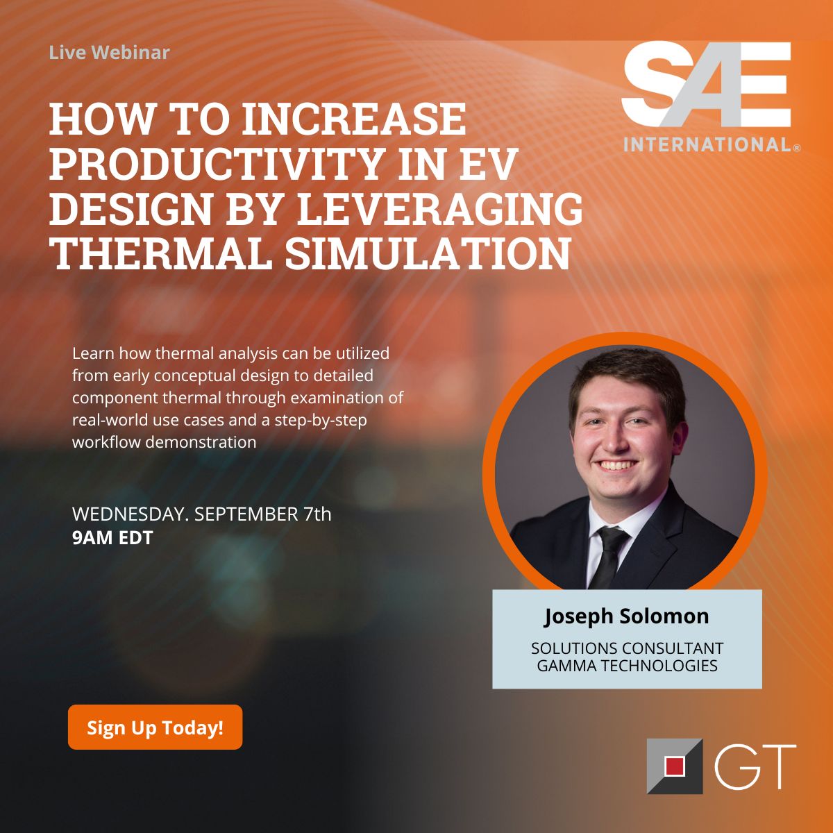 Gamma Technologies and SAE September 7 2022 webinar thermal management simulation