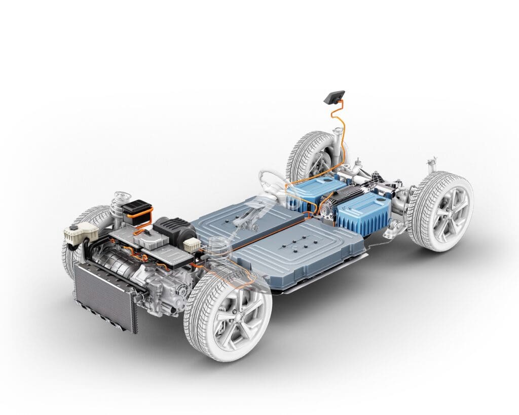 Electric car system, under carriage chassis.